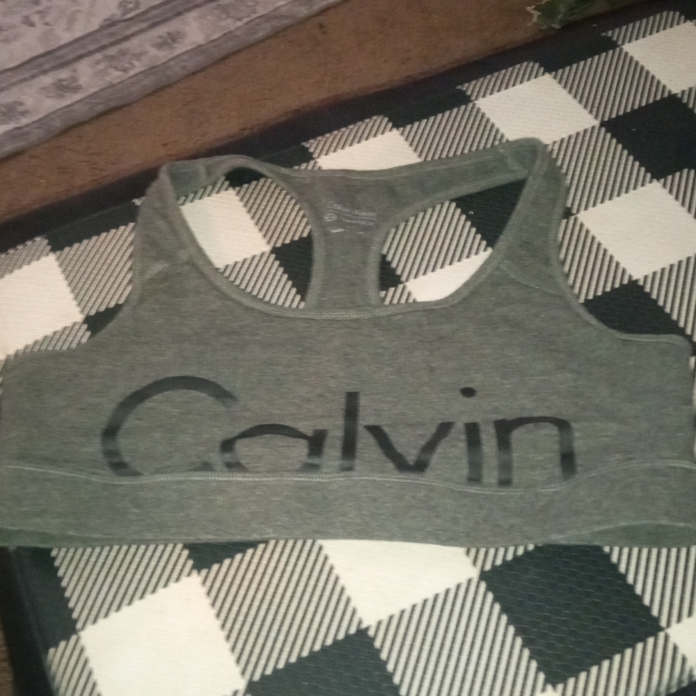 Calvin Klein Charcoal Racerback Bra - Picture 1 of 3